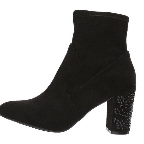 Steve Madden Aubree Embellished Block Heel Booties - Picture 5 of 5